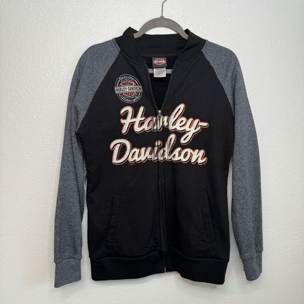 Harley-Davidson Women's Genuine Full Zip Sweatshirt Large El Paso, Texas Black